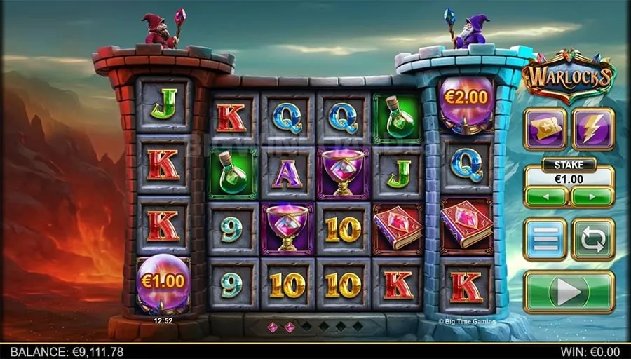 Close-up of vibrant slot machine symbols like Wilds and Scatters, showcasing bonus features and paylines with a luxurious backdrop.